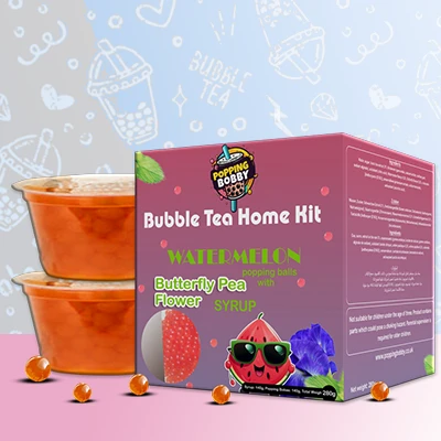 Bubble Tea Home Hit featuring Passion Fruit and Lychee flavors.